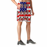 Custom Custom Face Flag Red Stripes Men's Elastic Beach Shorts - YesCustom