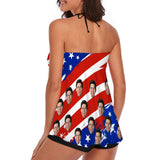 Custom Custom Face Flag Swimsuit Personalized Two Piece Swimsuit Tankini For Women - YesCustom