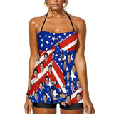 Custom Custom Face Flag Swimsuit Personalized Two Piece Swimsuit Tankini For Women - YesCustom