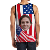 Custom Custom Face Flag Tops Personalized Star Women's All Over Print Tank Top for Independence Day - YesCustom