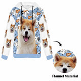 Custom Dog's Photo Solf Flannel Hooded Sweatshirt Hoodie