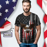 Custom Name Tee Flag Eagle Men T-shirts with Personalized Pictures