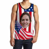 Design Your Own Tank Top Custom Face American Flag Personalized Men's All Over Print Tank Top