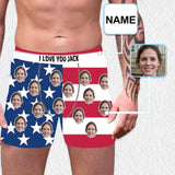 Custom Waistband Boxer Briefs Flag Personalized Face&Name Underwear