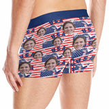 Custom Waistband Boxer USA Flag Personalized Face&Name Design Underwear for Men-Property of Me