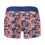 Custom Waistband Boxer USA Flag Personalized Face&Name Design Underwear for Men-Property of Me