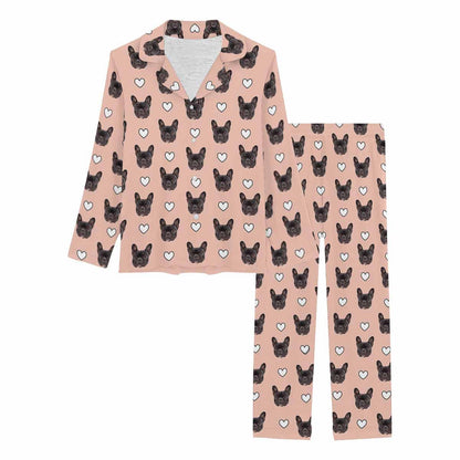 Custom Pet Face Love Heart Shape Couple Sleepwear Women's Lightweight Long Pajama Set Men's Sleepwear - White