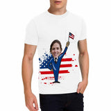 Custom #Pocket T-shirt-Custom Shirts with Faces Shake National Flag Printed Personalized Face Tee for Him - YesCustom