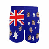 Custom Face Swimming Trunks Australian Flag Men's Quick Dry Swim Shorts Customized Swim Trunks with Girlfriend's Face