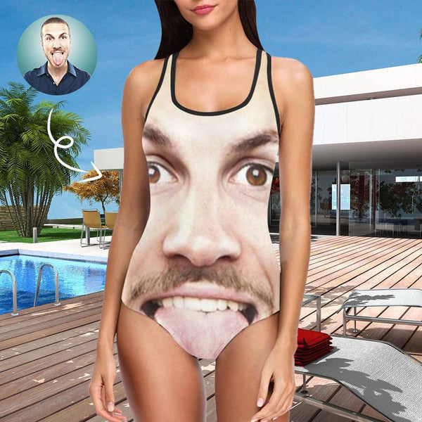 Custom Face Funny Swimsuit Personalized?Photo Women's Tank Top Bathing Swimsuit Gift For Her
