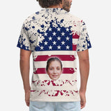 Custom Face Shirt American Flag Women's All Over Print T-shirt  Design Tee with Picture for Independence Day