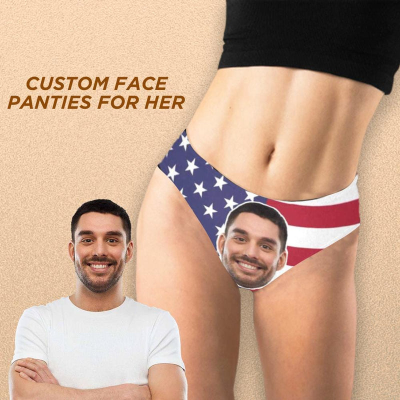 custom husband face underwear flag womens thongs