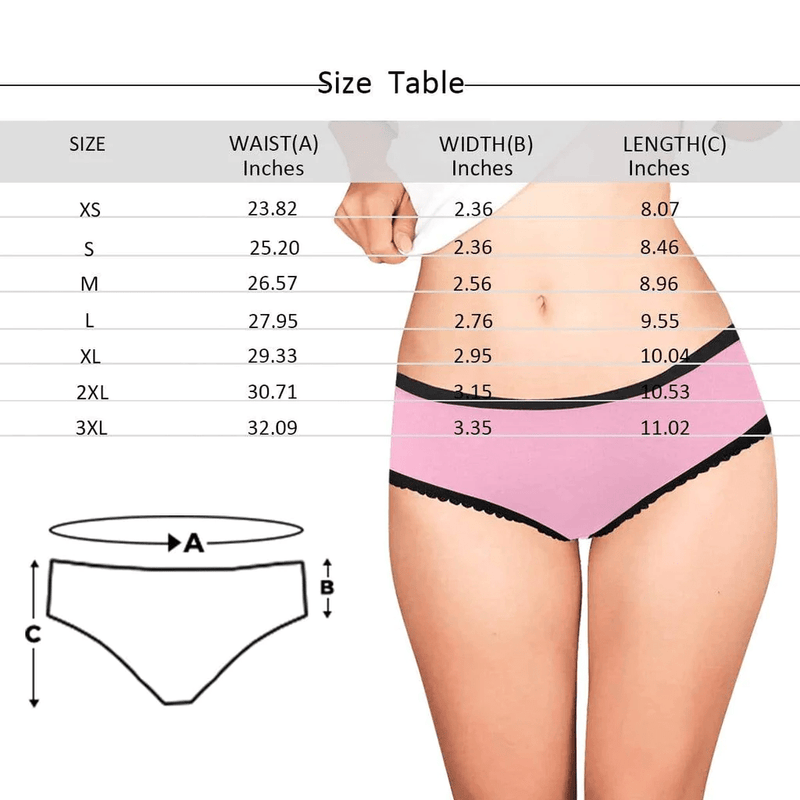 Personalized Love Heart Underwear for Her Custom Face Flag Women's High Waist Briefs