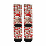 Custom Socks with Faces Personalized Socks Face on Socks Christmas Hat Face Socks for Husband