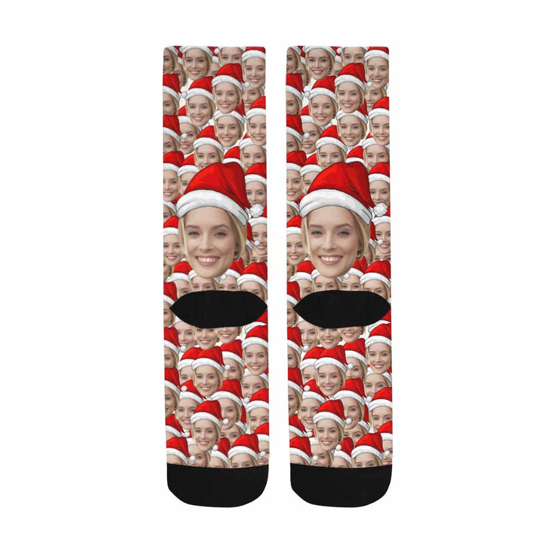 Custom Socks with Faces Personalized Socks Face on Socks Christmas Hat Face Socks for Husband