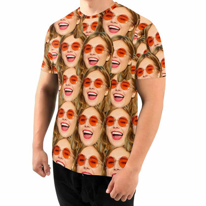 Custom Face Seamless Men's All Over Print T-shirt