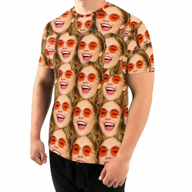 Custom Face Seamless Men's All Over Print T-shirt
