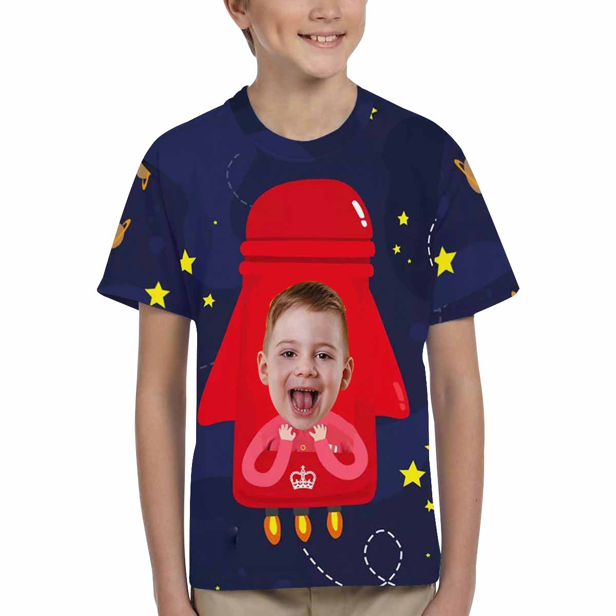 Custom Face Rocket Kid's All Over Print T-shirt