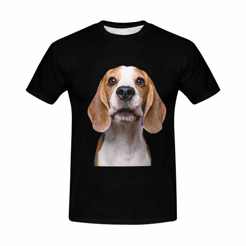 Custom Face Funny Puppy Tee Put Your Photo on Shirt Unique Design Men's All Over Print T-shirt