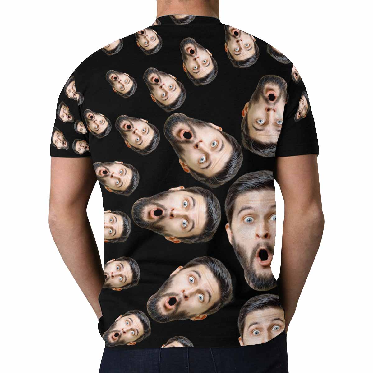 Custom Face Whirl Tee Put Your Photo on Shirt Unique Design Men's All Over Print T-shirt