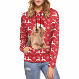 Printing Jumping Elk Hoodie with Face, Custom Women's All Over Print Hoodie Surprise Gifts for Girlfriend Wife