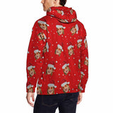 Custom Face White Dot Christmas Men's All Over Print Hoodie