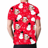 Custom Face Christmas Snowman Put Your Photo on Shirt Unique Design Men's All Over Print T-shirt