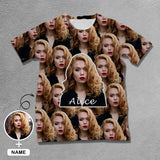 Custom Face Beauty Cute Tee Put Your Photo on Shirt Unique Design Men's All Over Print T-shirt