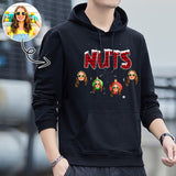 Printing Nuts String Light Hoodie with Face, Custom Men's All Over Print Hoodie Surprise Gifts for Dad Husband Boyfriend
