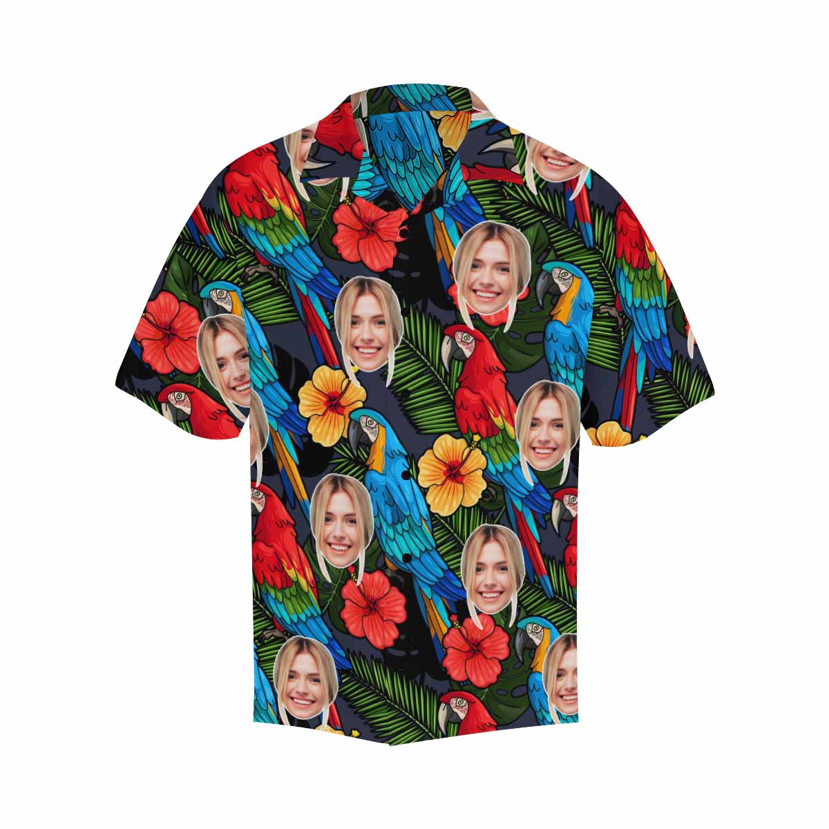 Custom Face Parrot Men's All Over Print Hawaiian Shirt, Personalized Aloha Shirt With Photo Summer Beach Party As Gift for Vacation