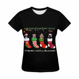 Custom Face Christmas Stocking Women's All Over Print T-shirt