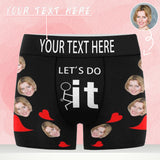 Custom Face&Text Boxers Underwear Personalized Let's Do It Mens' All Over Print Boxer Briefs