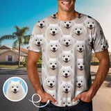 Custom Face Seamless Cute Puppy Tee Put Your Photo on Shirt Unique Design Men's All Over Print T-shirt