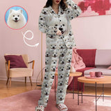 Custom Face My Cute Dog Women's Long Pajama Set