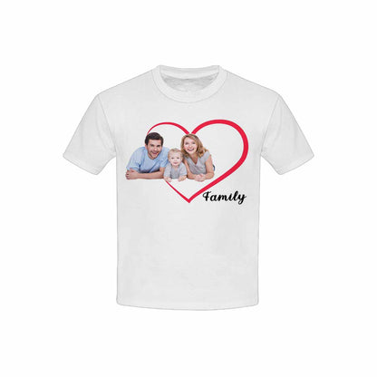 Custom Family Portrait Love Heart Print T-shirt