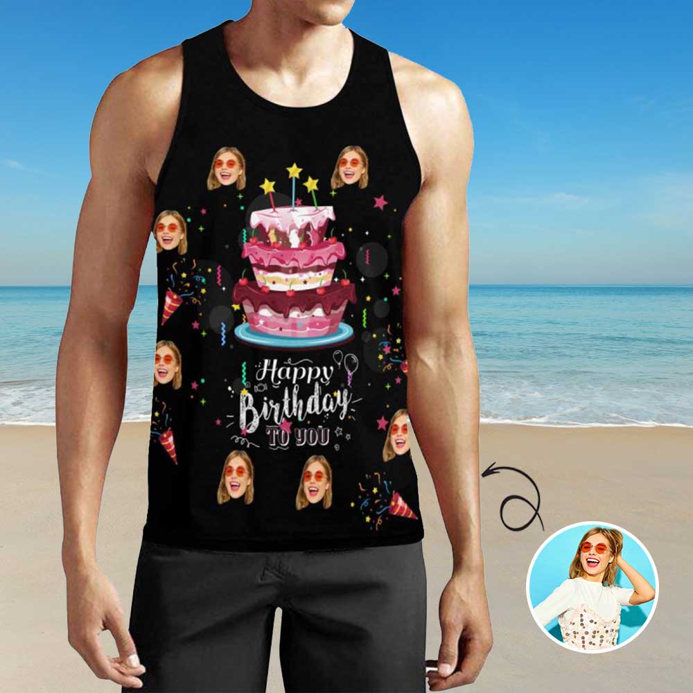 Custom Face Birthday Men's All Over Print Tank Top