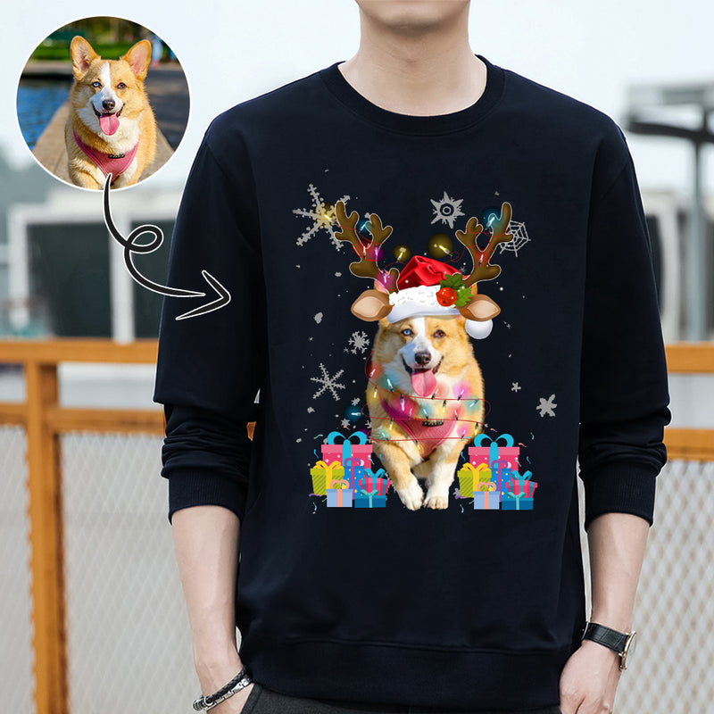 Personalized Pet&Gift Sweater With Face, Custom Photo Men's All Over Print Crewneck Sweatshirt