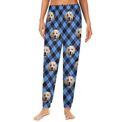 Custom Face Grid Pajama Pants Personalized Long Sleep Pants  Slumber Party