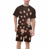 Personalized Face Circle Pajamas For Men Sleepwear Custom Photo Men's Short Pajama