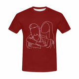 Custom Portrait Outline Shirt, Line Art Photo Shirt For Male, Custom Men's All Over Print T-shirt, Photo Outline Outfit For Couple