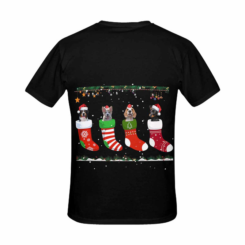 Custom Face Christmas Stocking Women's All Over Print T-shirt