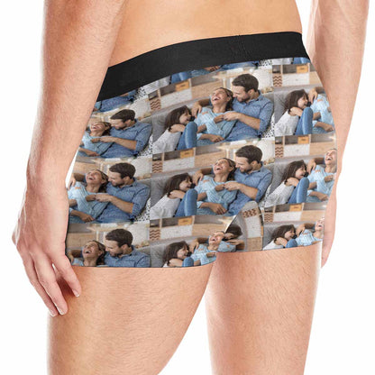 Custom Face Seamless Photo Men's All Over Print Boxer Briefs Personalized Photo Underwear