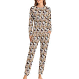 Custom Face Pajamas My Lovely Dog Seamless Sleepwear Personalized Women's Crewneck Long Pajamas Set