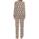 Custom Face Pajamas My Lovely Dog Seamless Sleepwear Personalized Women's Crewneck Long Pajamas Set