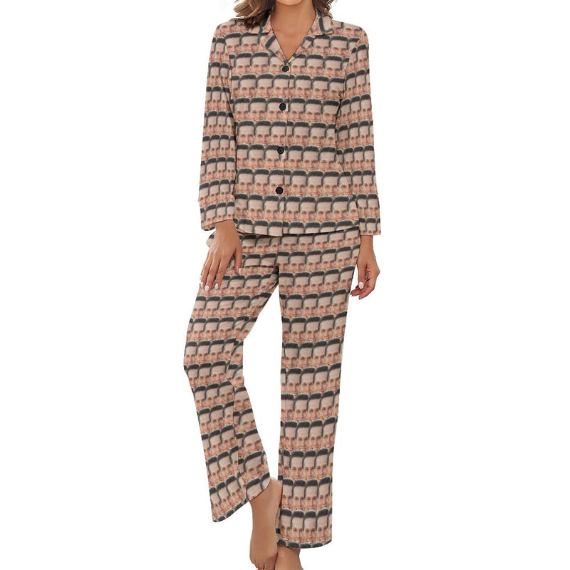 Custom Face Pajamas Boyfriend Seamless Sleepwear Personalized Women's Long Pajama Set