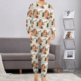 Custom Photo Nightwear Long Sleeve Pjs for Him Personalized Face Girlfriend Men's Pajamas
