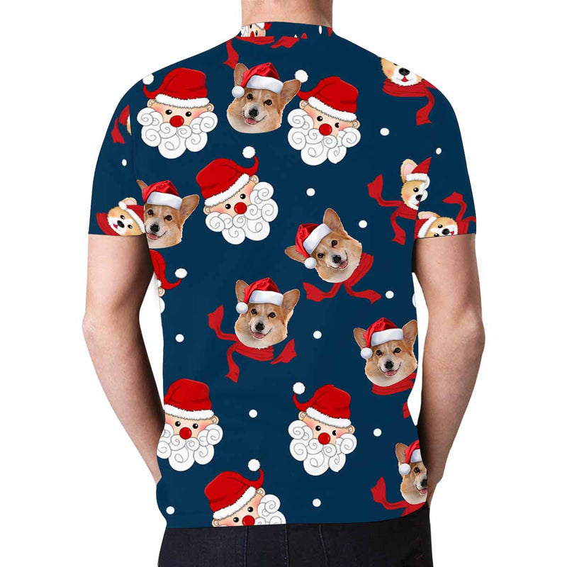 Custom Pet's Face Christmas Put Your Photo on Shirt Unique Design Men's All Over Print T-shirt