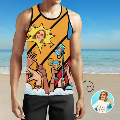 Custom Face Selfie Men's All Over Print Tank Top