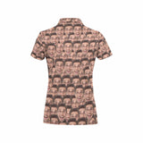 Custom Face Boyfriend Funny Photo Polo Shirt, Personlized Shirt For Women, Photo Women's All Over Print Polo Shirt