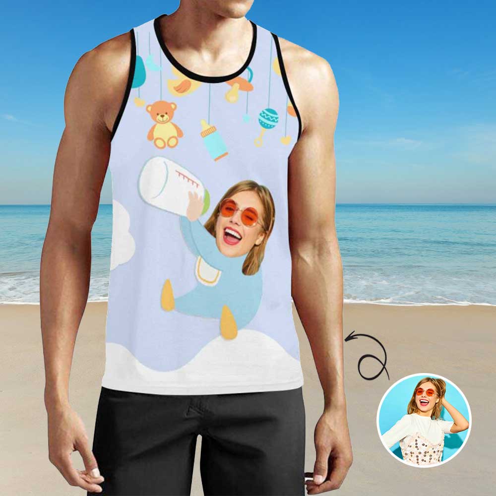 Custom Face Milk Bottle Men's All Over Print Tank Top